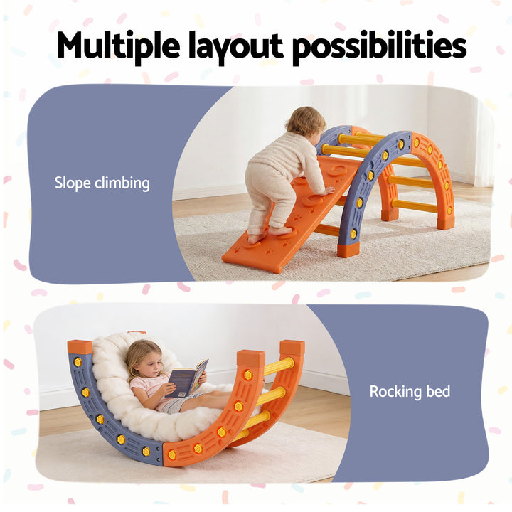 Kids Arch Climbing Frame Set With Slide