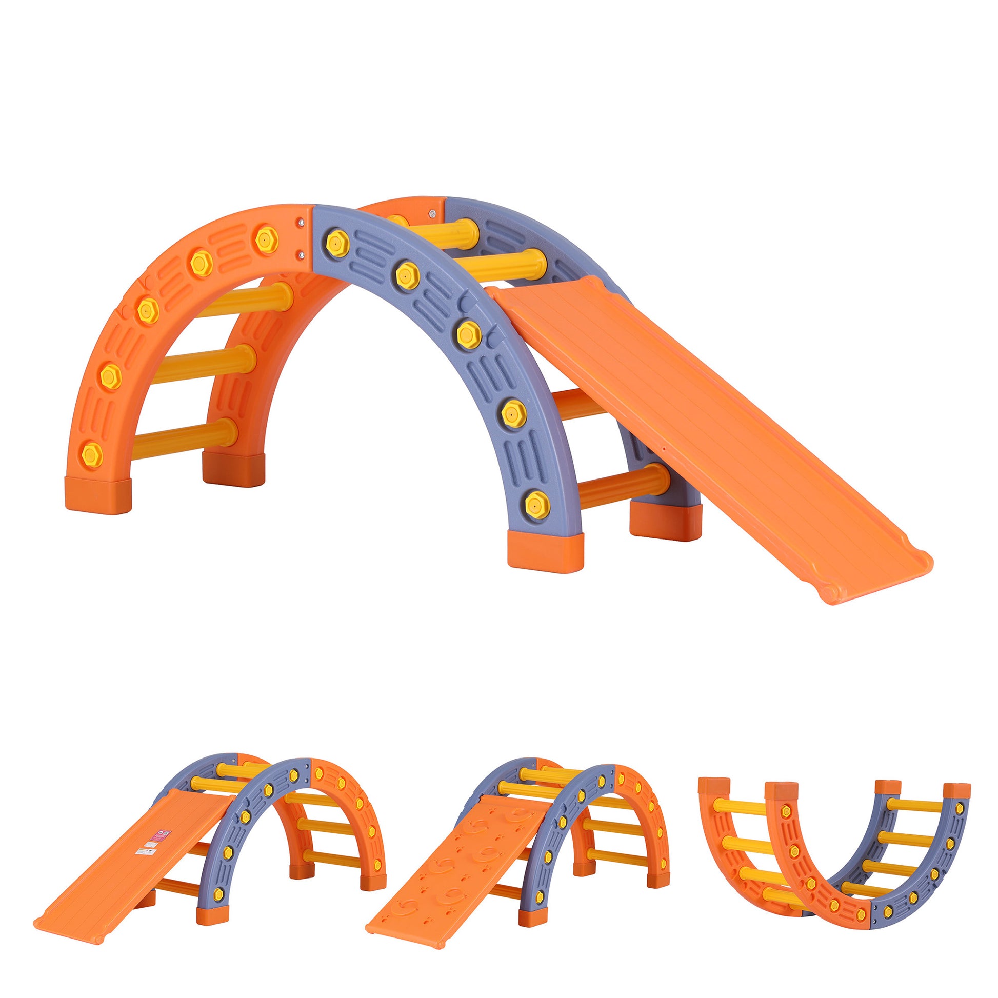 Kids Arch Climbing Frame Set With Slide - Homecoze