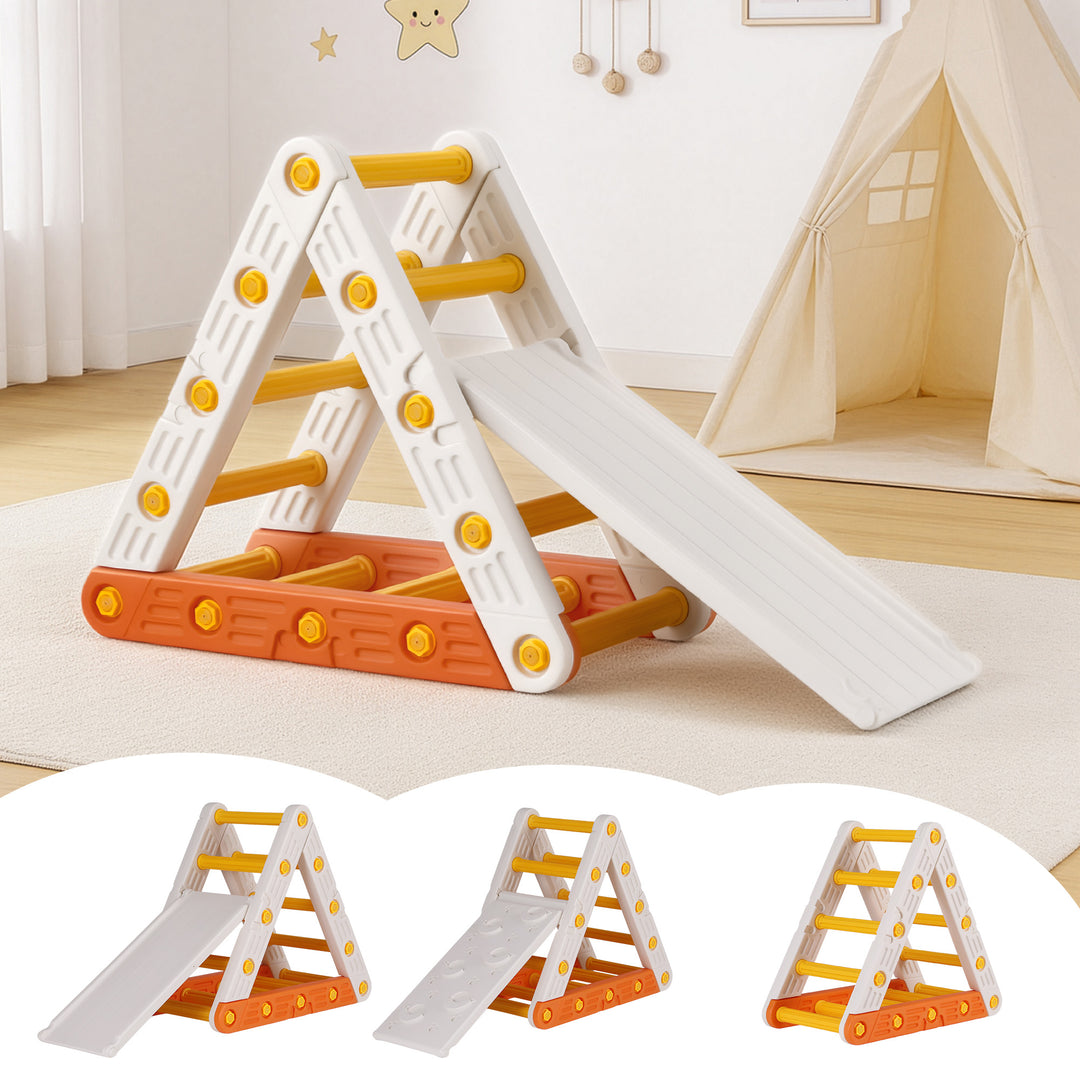 Kids Triangle Climbing Frame Set With Slide