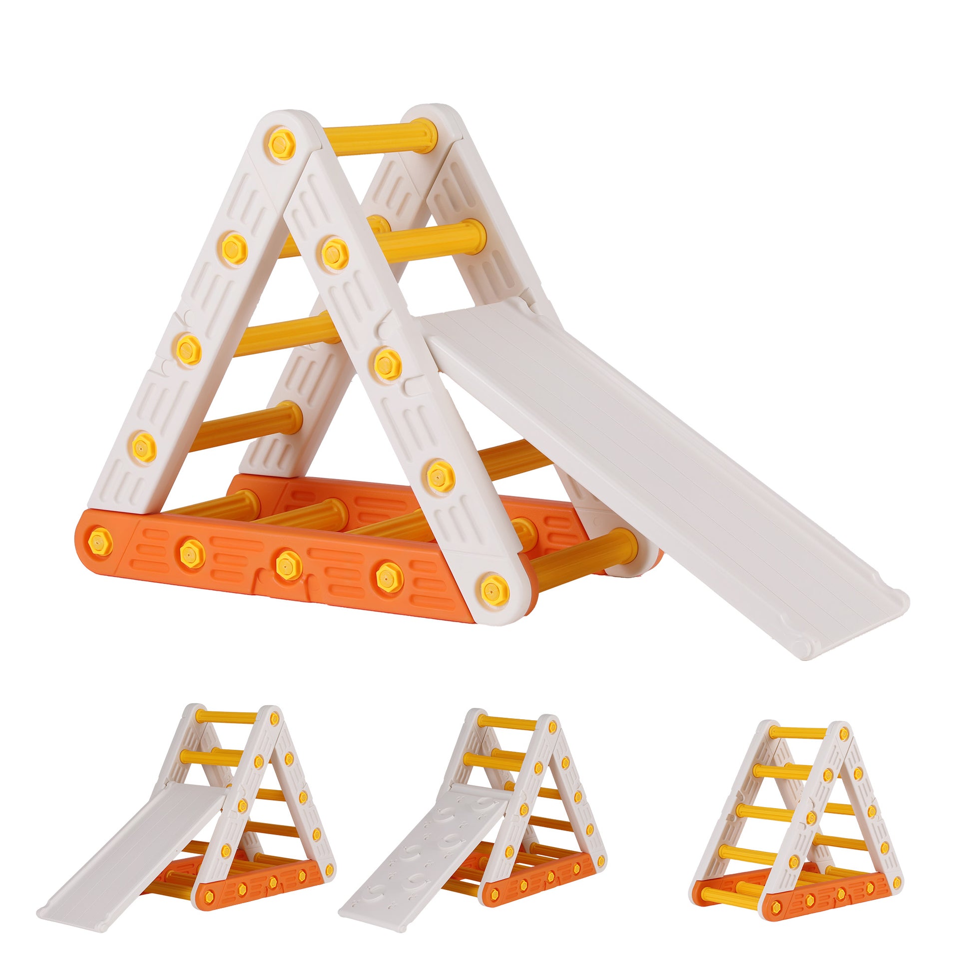 Kids Triangle Climbing Frame Set With Slide - Homecoze