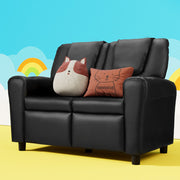 Kids Mini Double Sofa Chair Recliner - Black - Homecoze