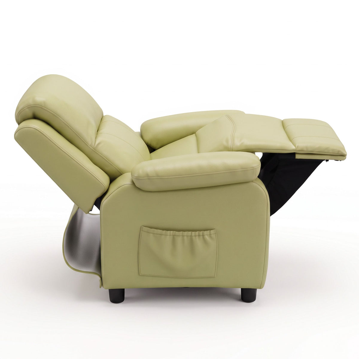 Kids PU Leather Recliner Chair with Storage – Green
