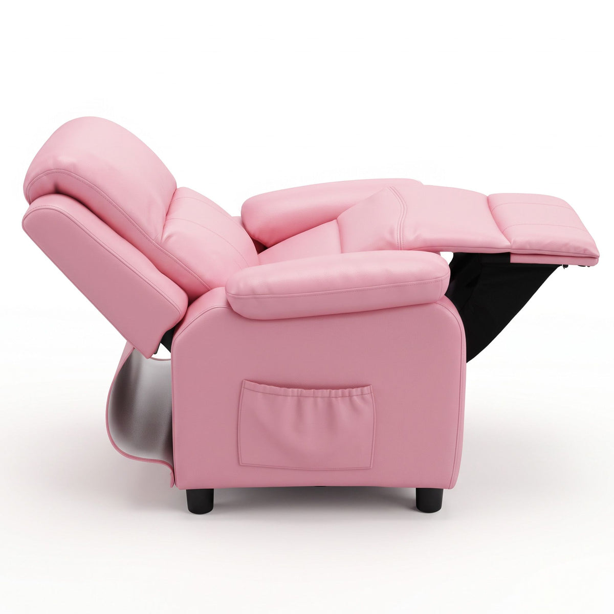 Kids PU Leather Recliner Chair with Storage – Pink