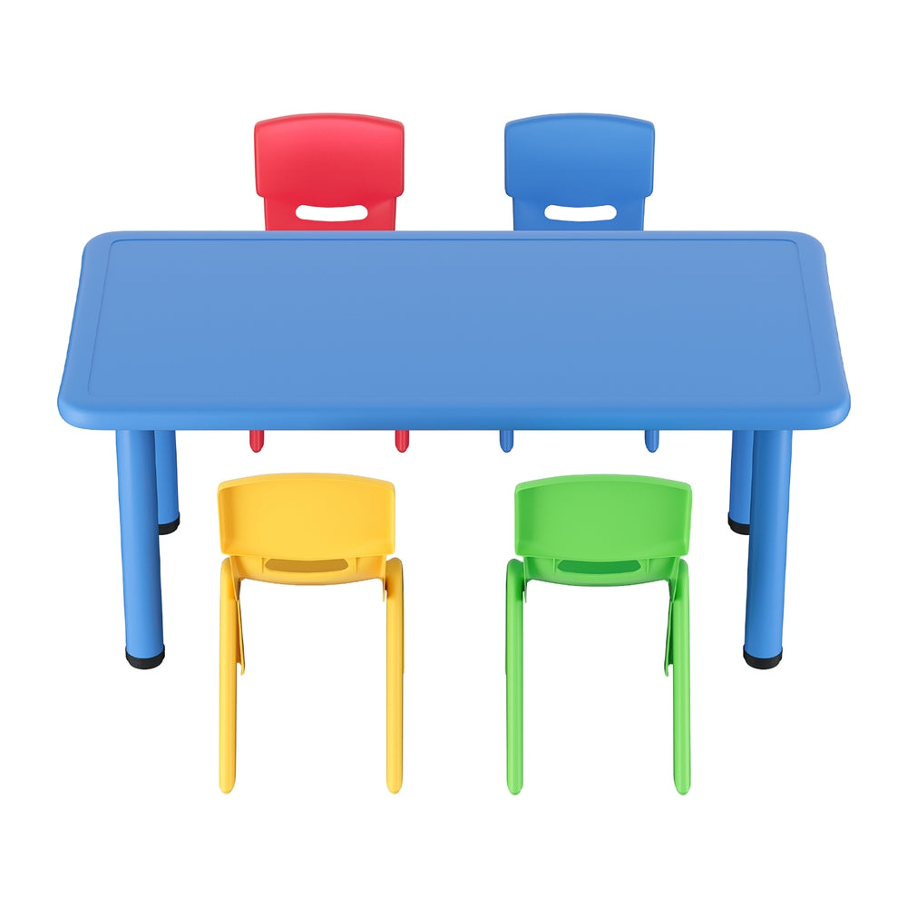 Keezi 5PCS Kids Table and Chairs Set Children Study Desk Furniture Plastic 4 Chairs - Homecoze