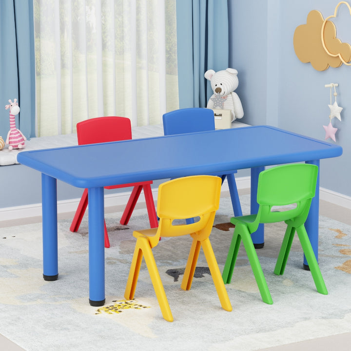 Keezi 5PCS Kids Table and Chairs Set Children Study Desk Furniture Plastic 4 Chairs - Homecoze