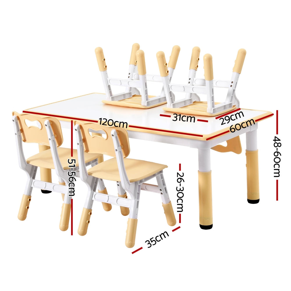 Kids Whiteboard Activity Table & Chairs Set - Homecoze