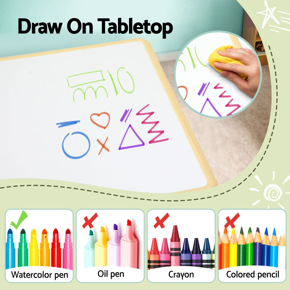 Kids Whiteboard Activity Table & Chairs Set - Homecoze