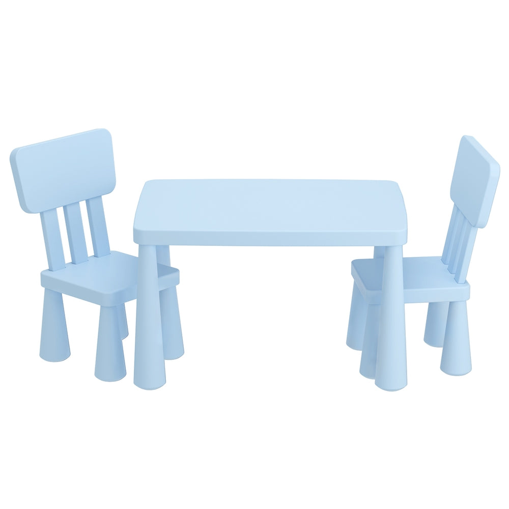 3PC Kids Table and Chairs Set - Blue - Homecoze