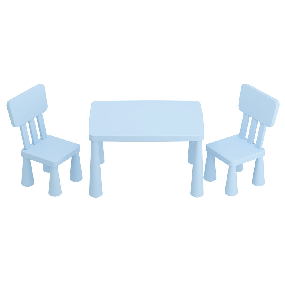 3PC Kids Table and Chairs Set - Blue - Homecoze
