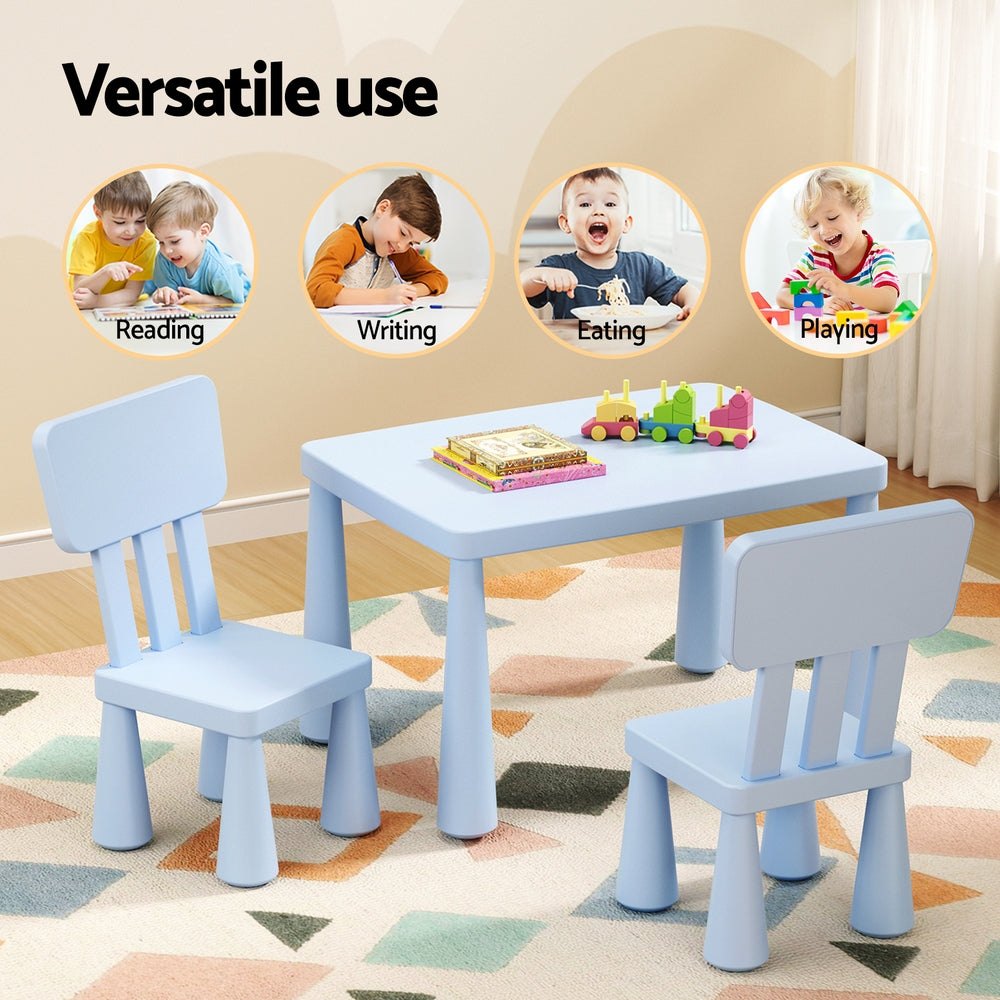 3PC Kids Table and Chairs Set - Blue - Homecoze