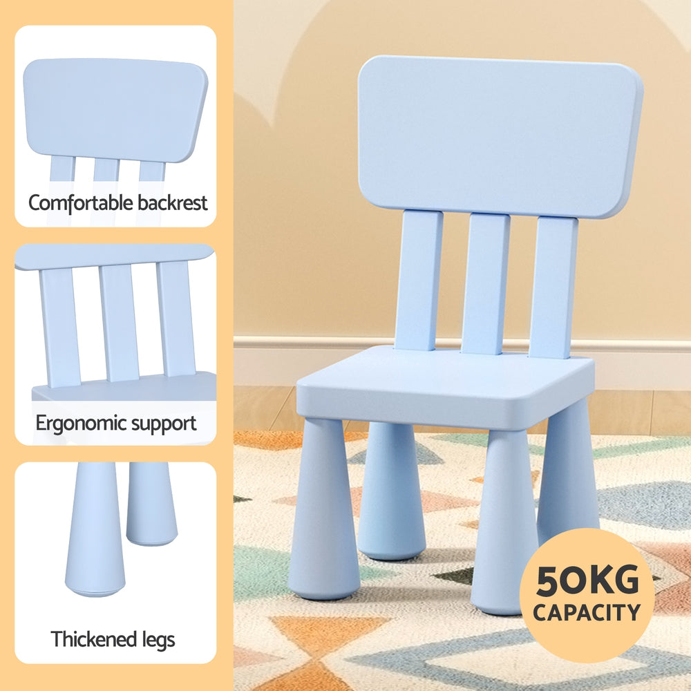 3PC Kids Table and Chairs Set - Blue - Homecoze