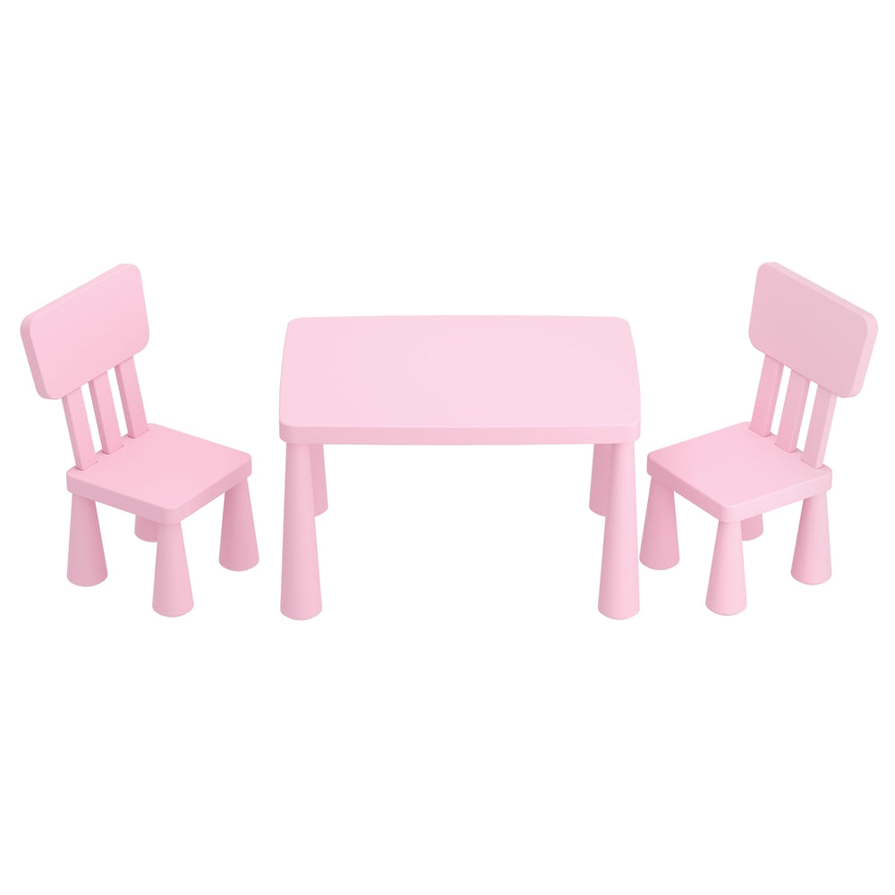3PC Kids Table and Chairs Set - Pink - Homecoze