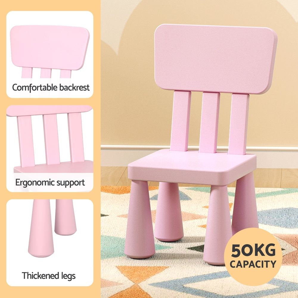 3PC Kids Table and Chairs Set - Pink - Homecoze