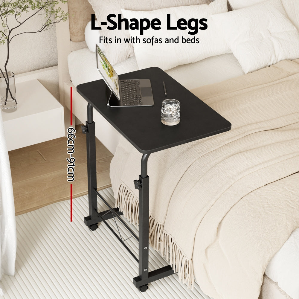 Small Portable Adjustable Height Mobile Laptop Desk - Black - Homecoze