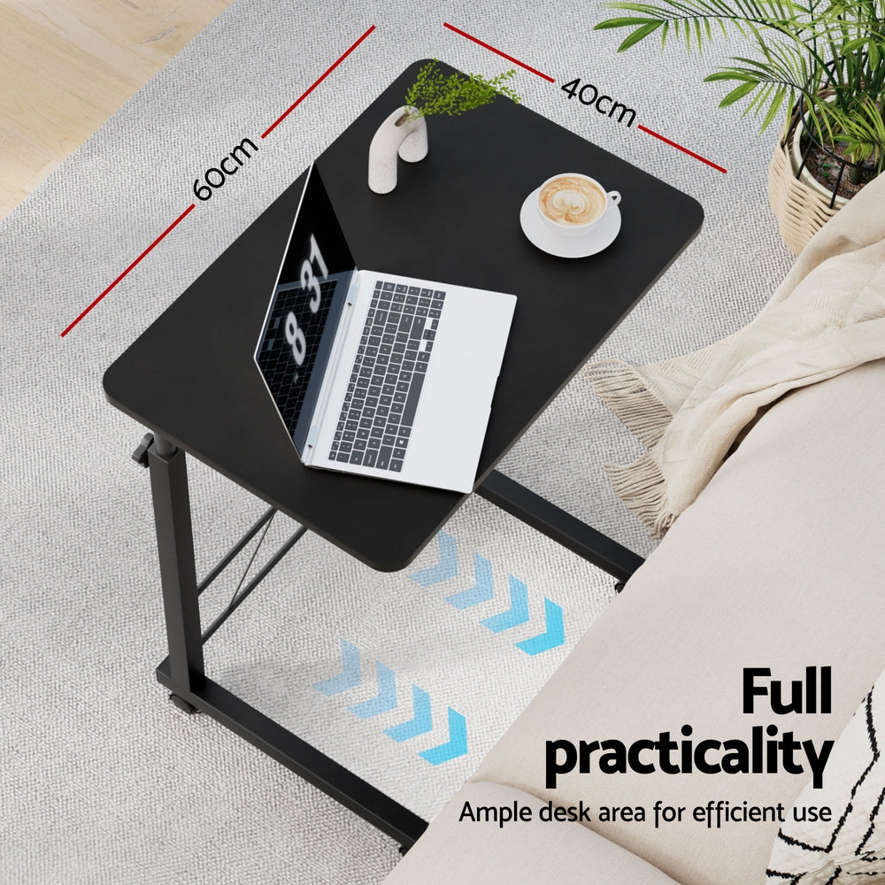 Small Portable Adjustable Height Mobile Laptop Desk - Black - Homecoze