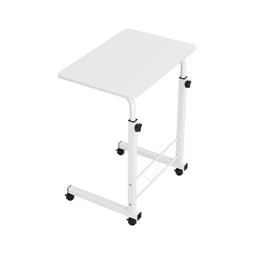 Small Portable Adjustable Height Mobile Laptop Desk - White - Homecoze