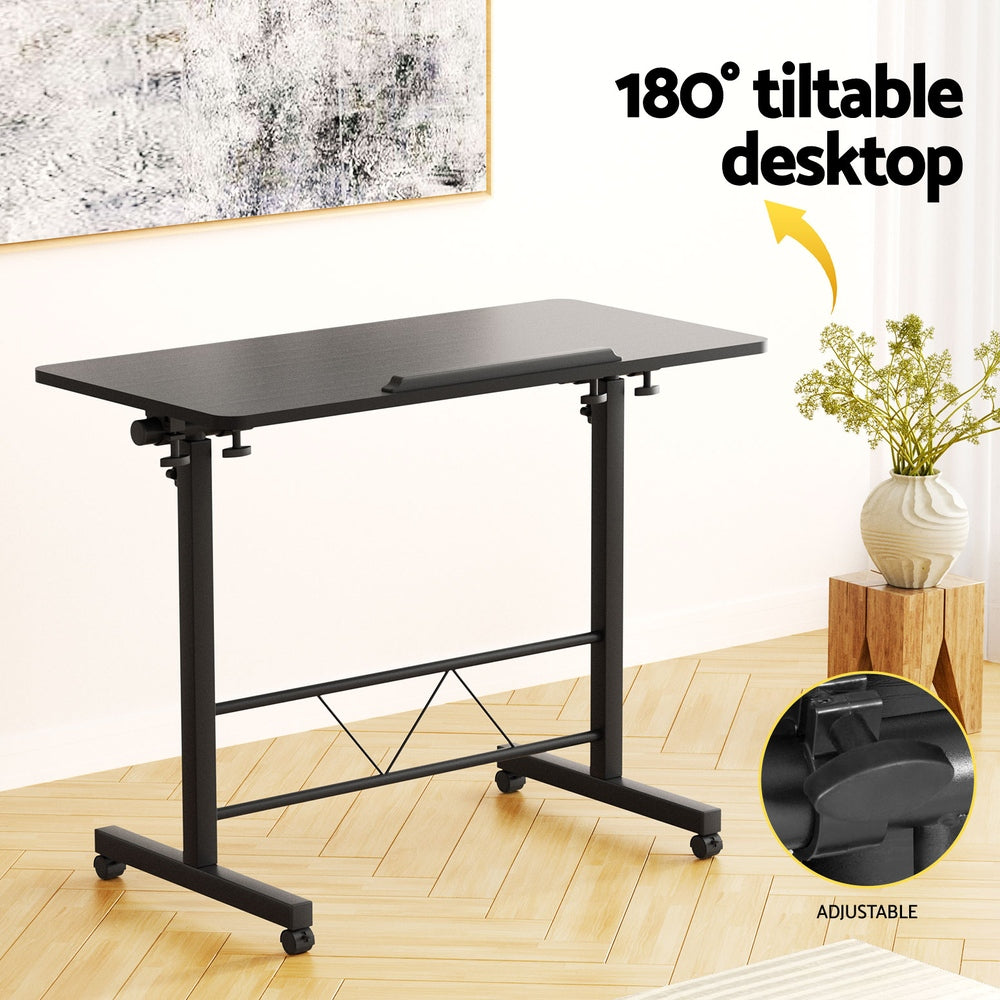 Portable Adjustable Height Mobile Laptop Desk - Black - Homecoze