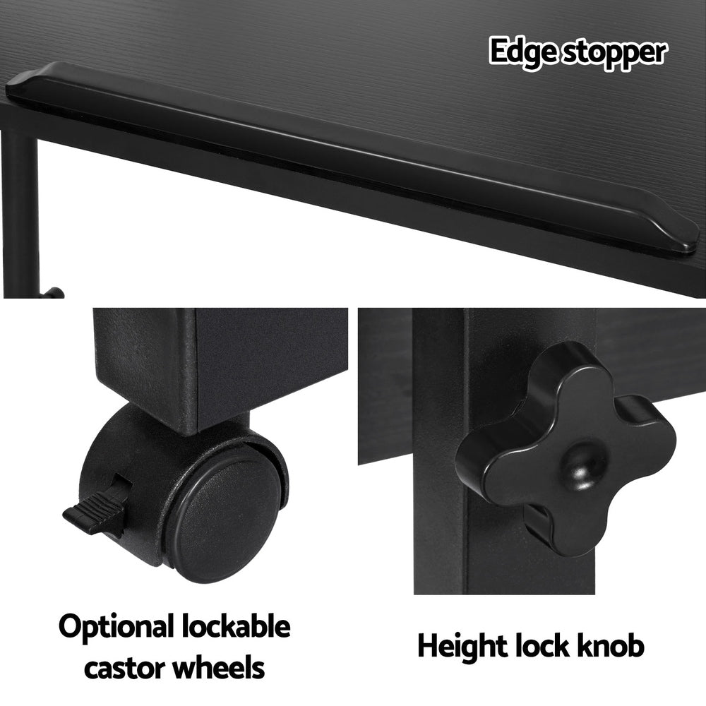 Portable Adjustable Height Mobile Laptop Desk - Black - Homecoze