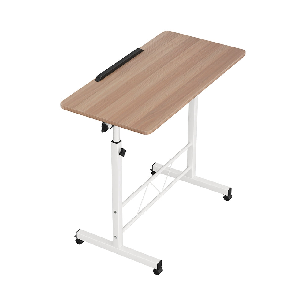 Portable Adjustable Height Mobile Laptop Desk - White & Oak - Homecoze