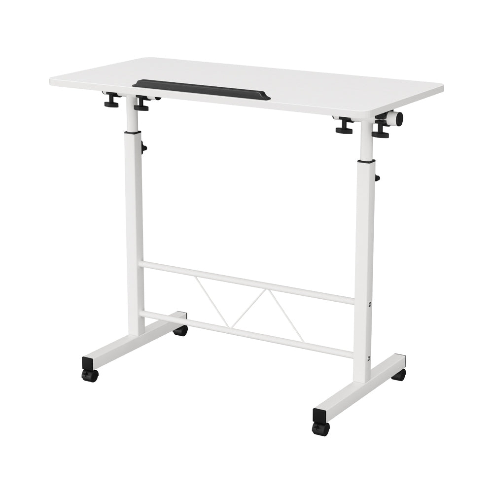 Portable Adjustable Height Mobile Laptop Desk - White - Homecoze