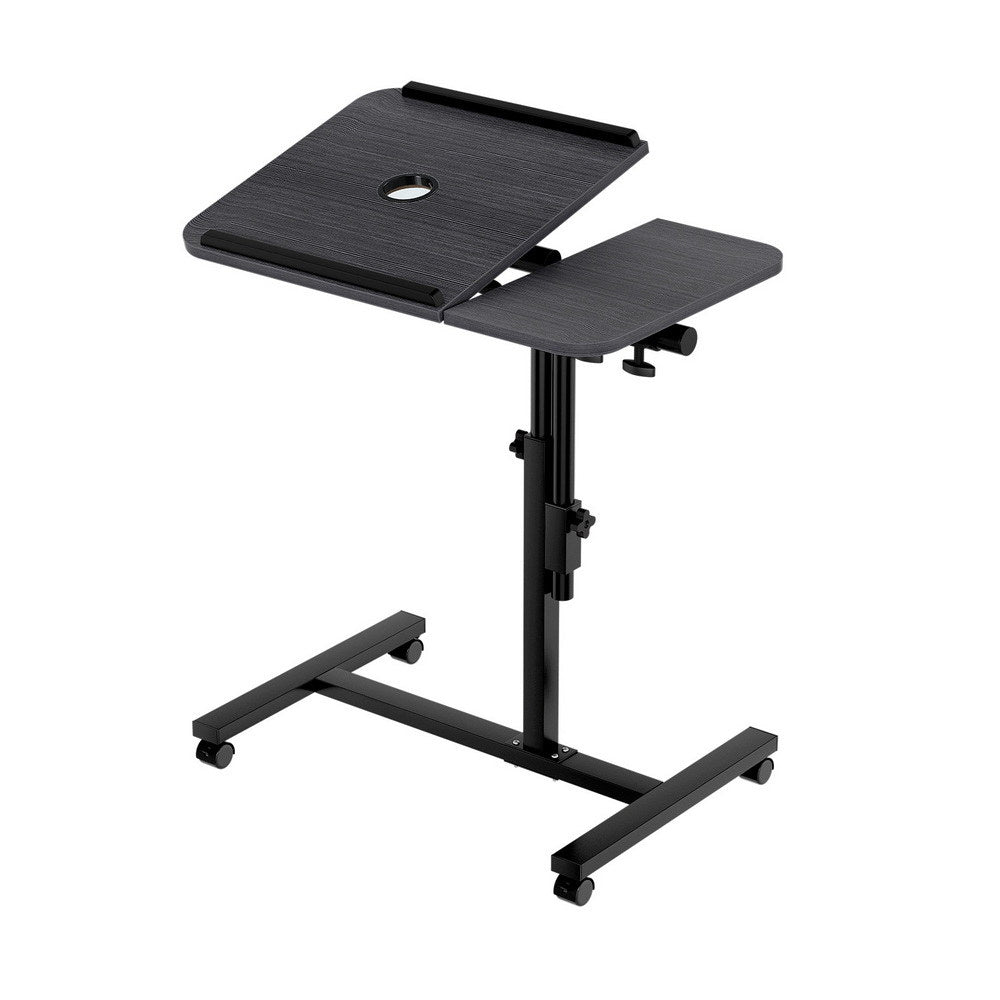 Laptop Tilt Table Desk Adjustable Stand with USB Cooling Fan - Black - Homecoze