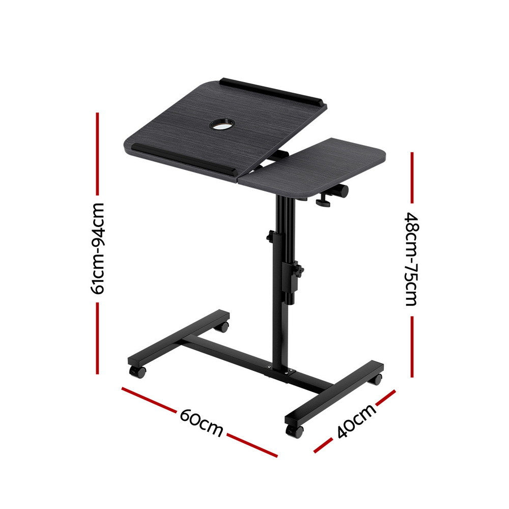 Laptop Tilt Table Desk Adjustable Stand with USB Cooling Fan - Black - Homecoze