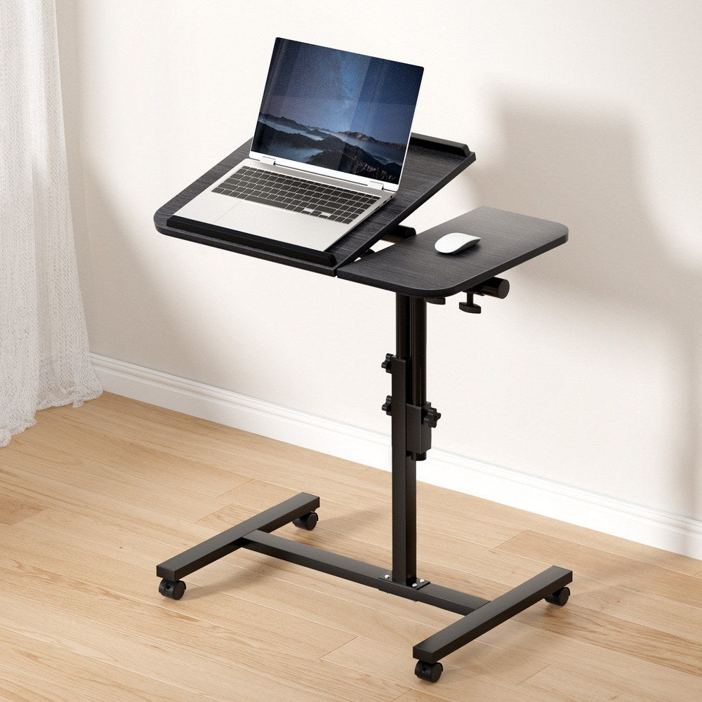 Laptop Tilt Table Desk Adjustable Stand with USB Cooling Fan - Black - Homecoze