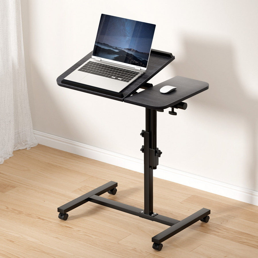 Laptop Tilt Table Desk Adjustable Stand with USB Cooling Fan - Black - Homecoze