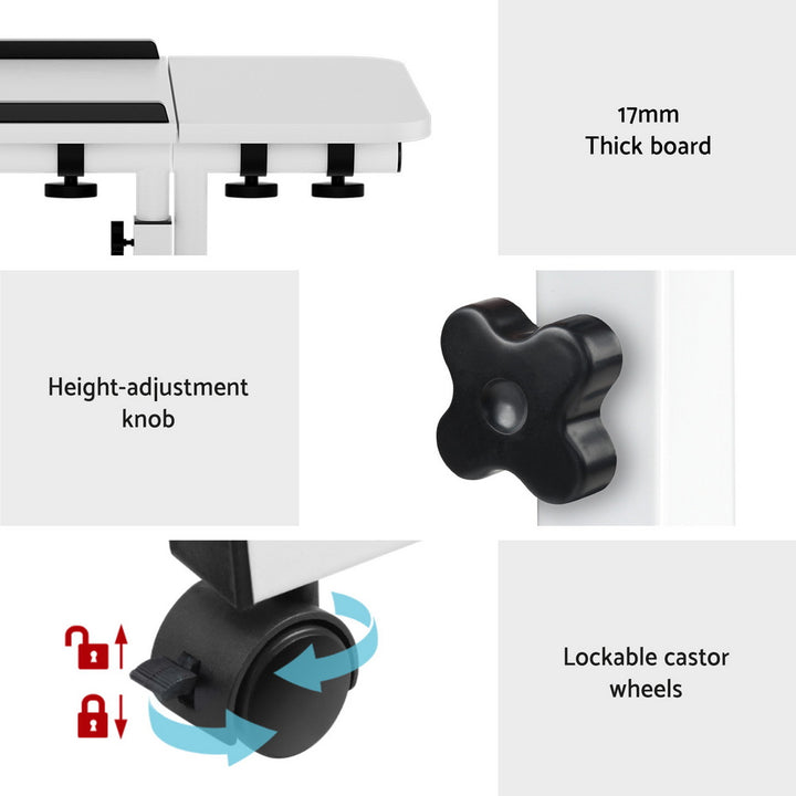 Laptop Tilt Table Desk Adjustable Stand with USB Cooling Fan - White - Homecoze
