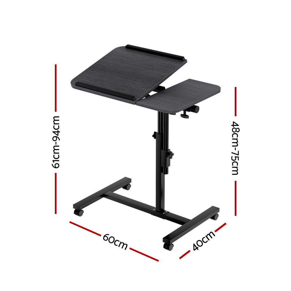 Mobile Laptop Desk Adjustable Stand - Black - Homecoze