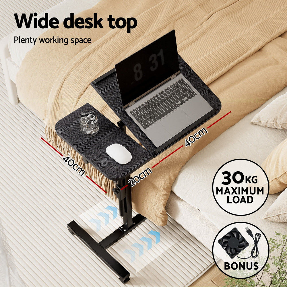 Mobile Laptop Desk Adjustable Stand - Black - Homecoze