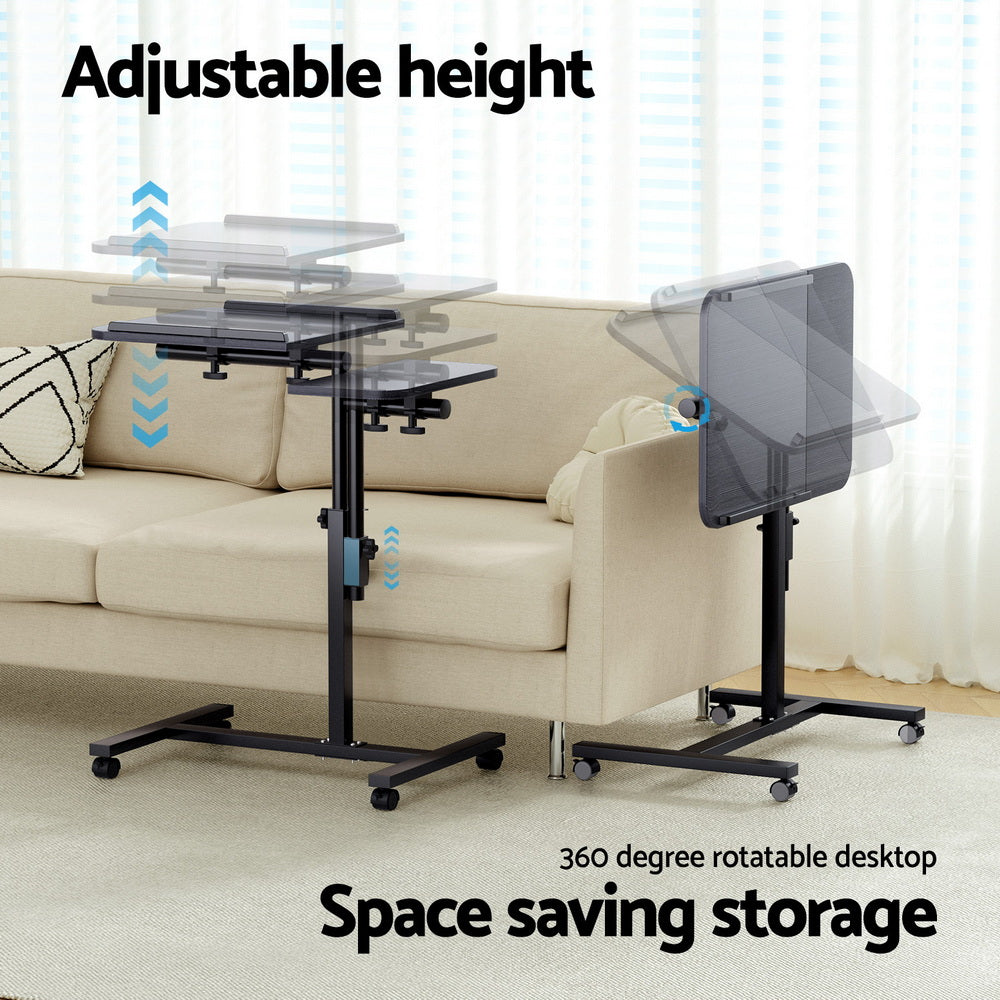 Mobile Laptop Desk Adjustable Stand - Black - Homecoze