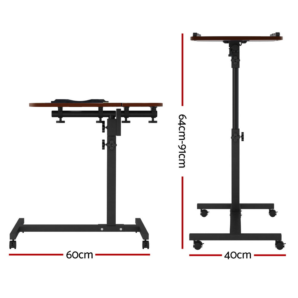 Mobile Laptop Desk Adjustable Stand - Walnut - Homecoze