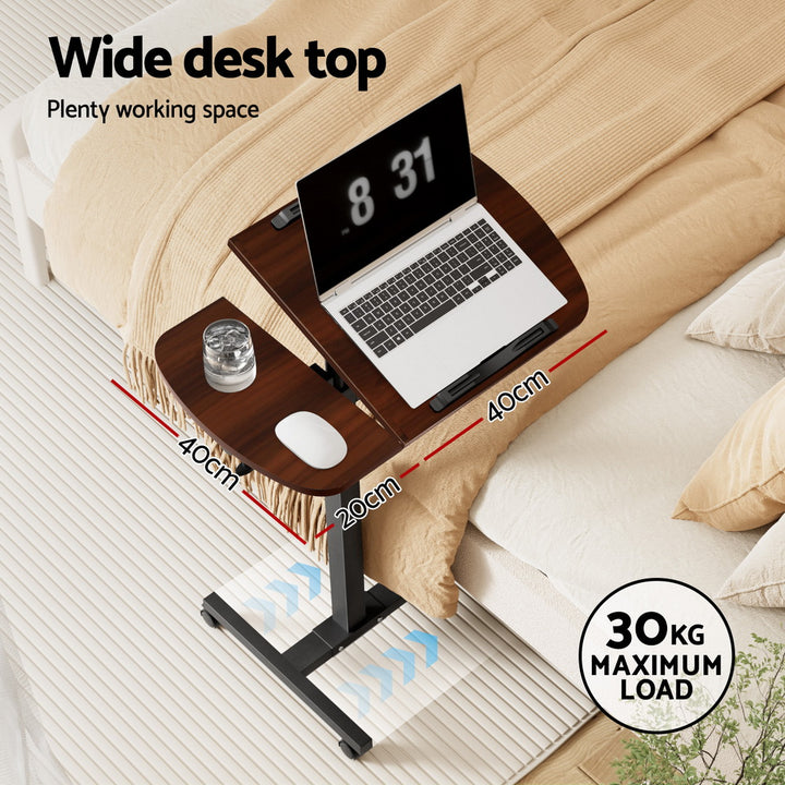 Mobile Laptop Desk Adjustable Stand - Walnut - Homecoze