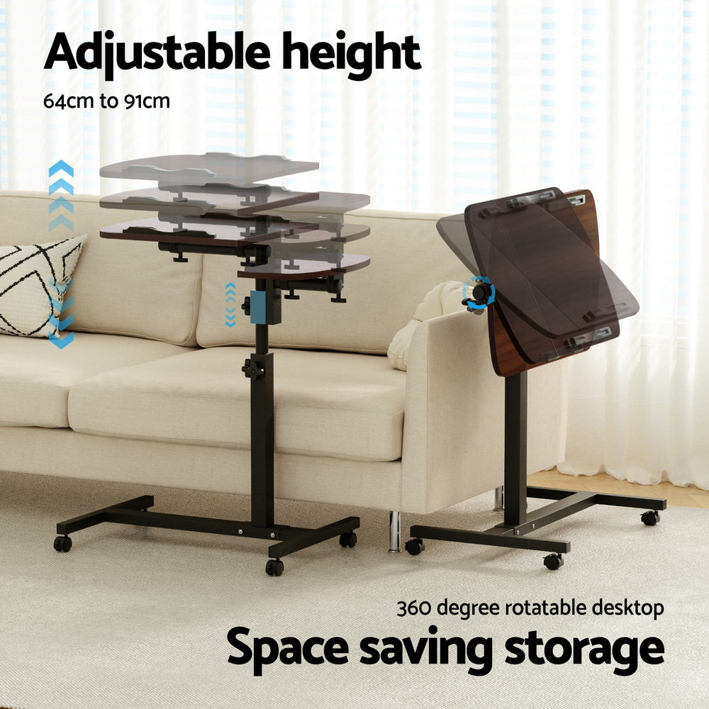Mobile Laptop Desk Adjustable Stand - Walnut - Homecoze