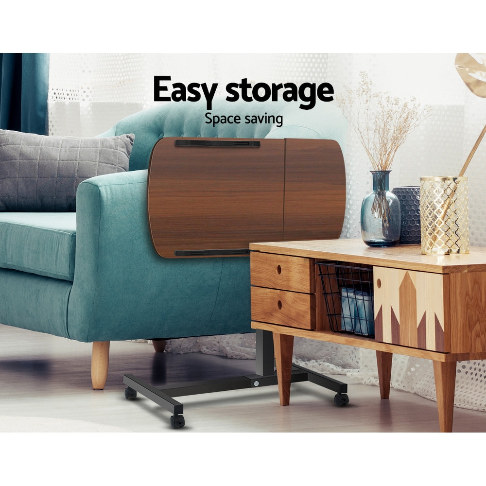 Mobile Laptop Desk Adjustable Stand - Walnut - Homecoze