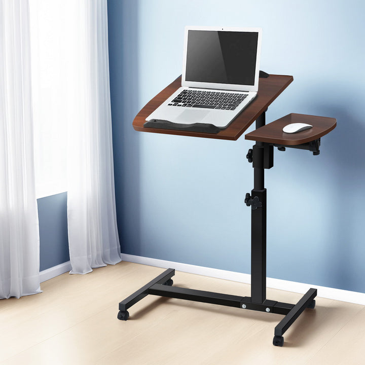 Mobile Laptop Desk Adjustable Stand - Walnut - Homecoze