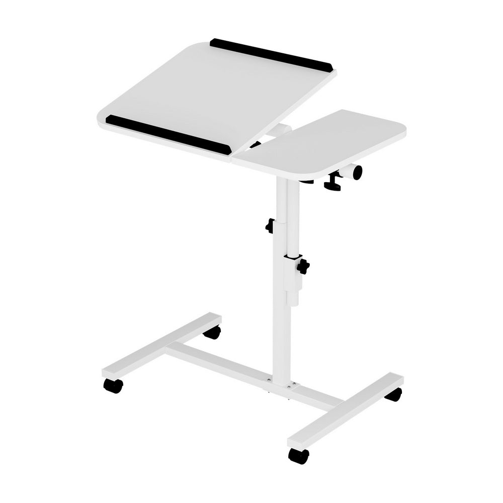 Mobile Laptop Desk Adjustable Stand - White - Homecoze