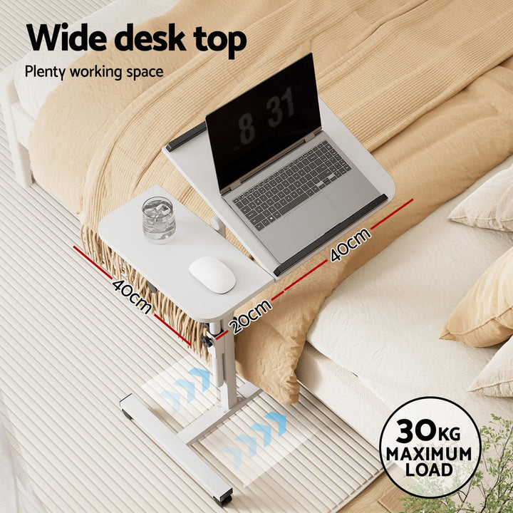 Mobile Laptop Desk Adjustable Stand - White - Homecoze