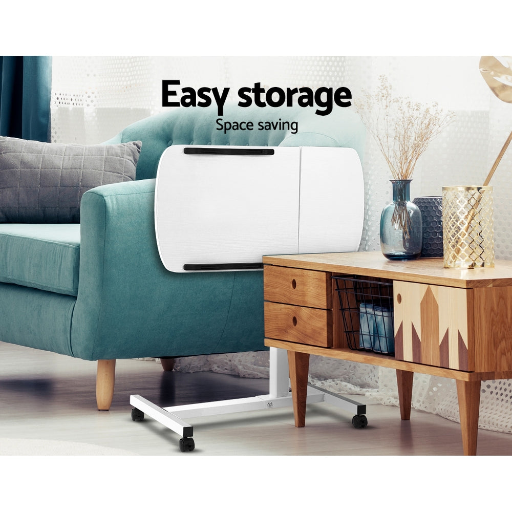 Mobile Laptop Desk Adjustable Stand - White - Homecoze