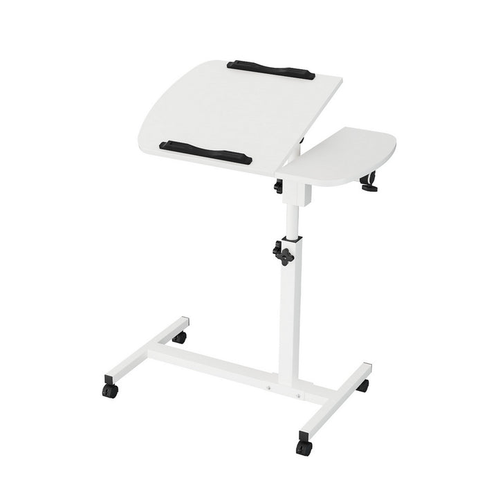 Mobile Laptop Desk Adjustable Stand - White