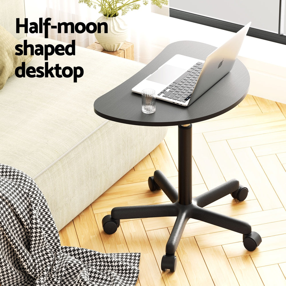 Portable Laptop Desk Height Adjustable Caster Wheel - Black - Homecoze