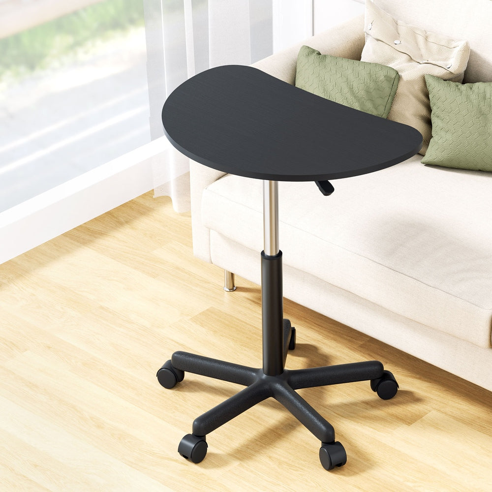 Portable Laptop Desk Height Adjustable Caster Wheel - Black - Homecoze