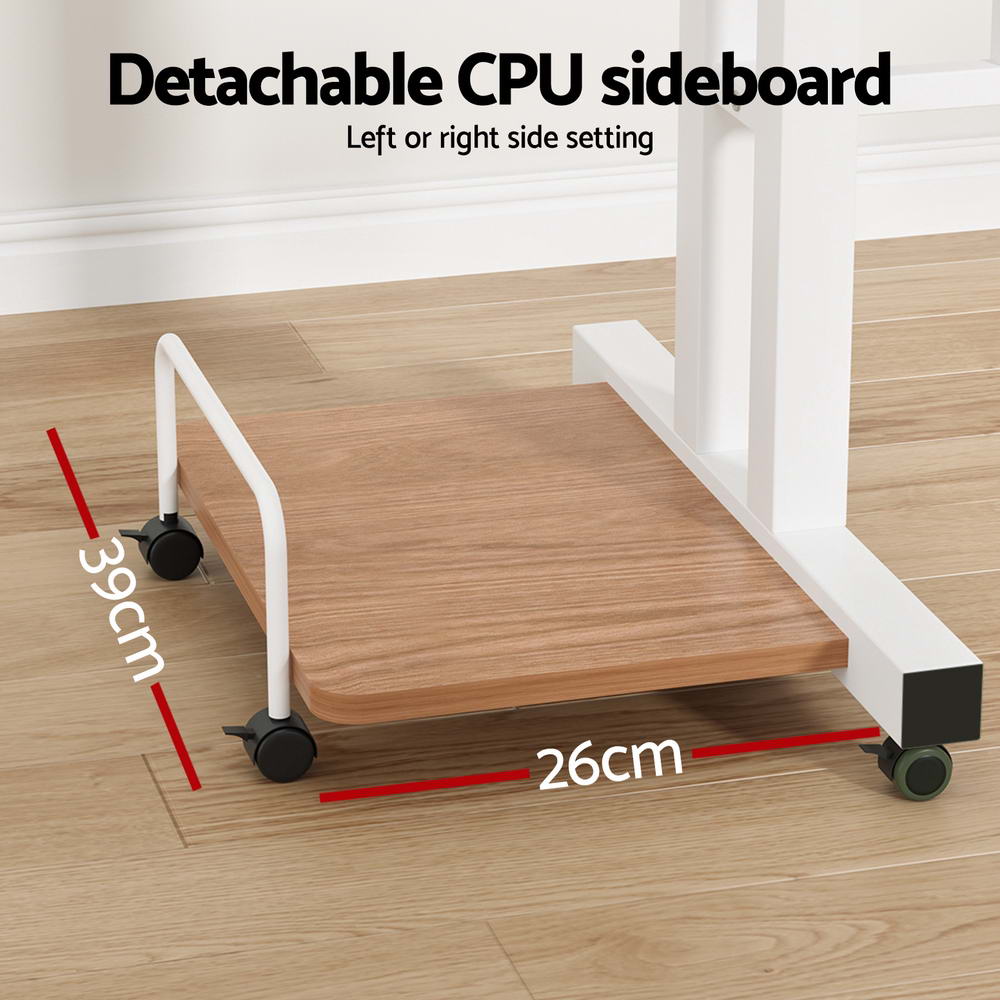 Adjustable Height Compact Dual Laptop & Desktop PC Tilt Table Desk - Oak - Homecoze