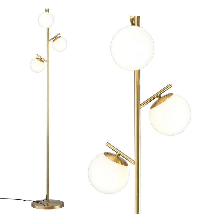 3-Light Tree Floor Lamp 165cm - Gold - Homecoze