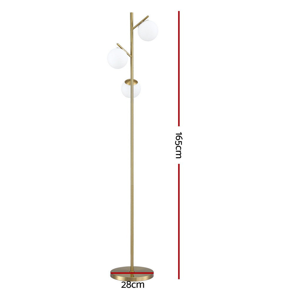 3-Light Tree Floor Lamp 165cm - Gold - Homecoze