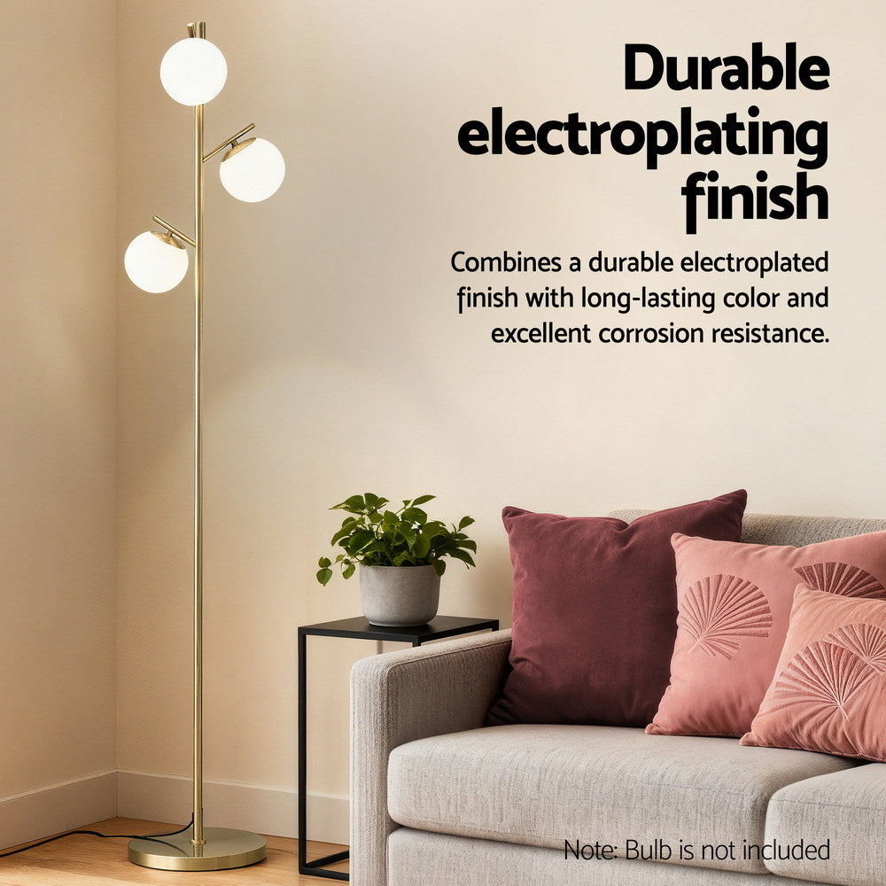 3-Light Tree Floor Lamp 165cm - Gold - Homecoze