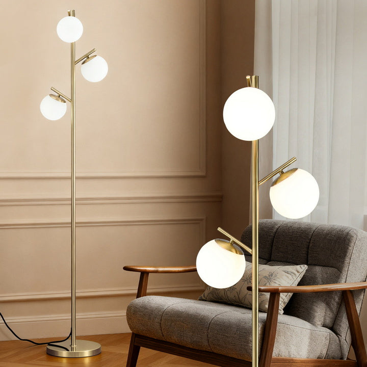 3-Light Tree Floor Lamp 165cm - Gold - Homecoze