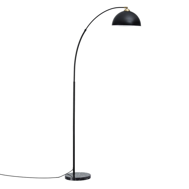 Arched Marble Base Floor Lamp 167cm - Black - Homecoze