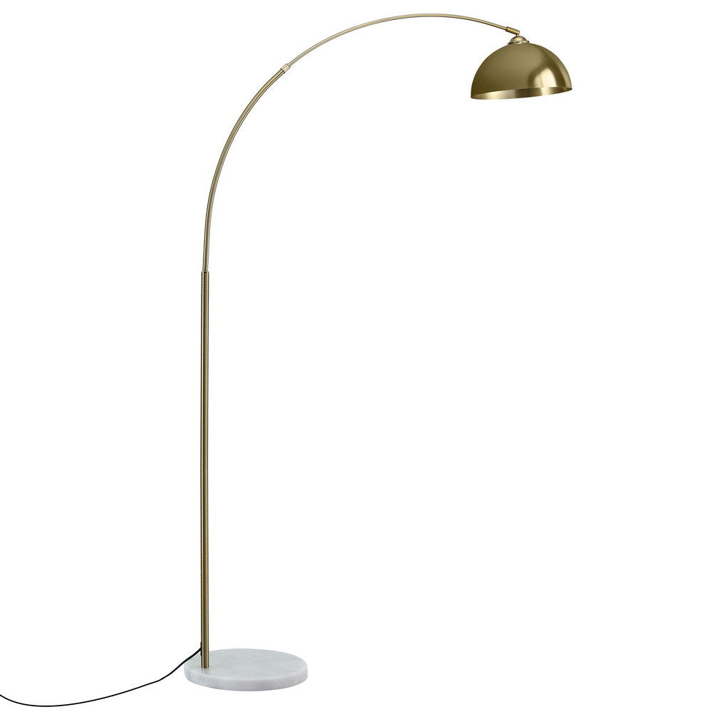 Artiss Modern Arched Floor Lamp Gold Brass Standing Heavy-Duty Marble Base for Living Room Bedroom - Homecoze